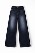 BLACK WASHED WIDE LEG JEANS