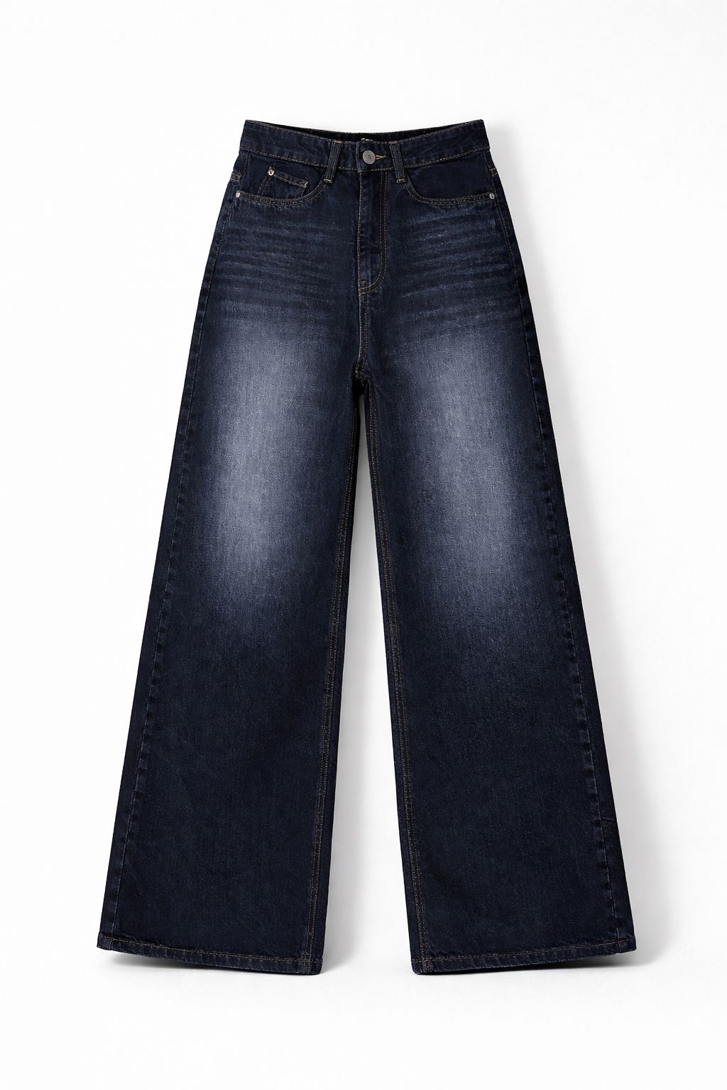 BLACK WASHED WIDE LEG JEANS