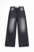 DARK GREY WASH WIDE LEG JEANS
