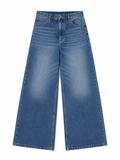 Blue Washed Wide Leg Jeans