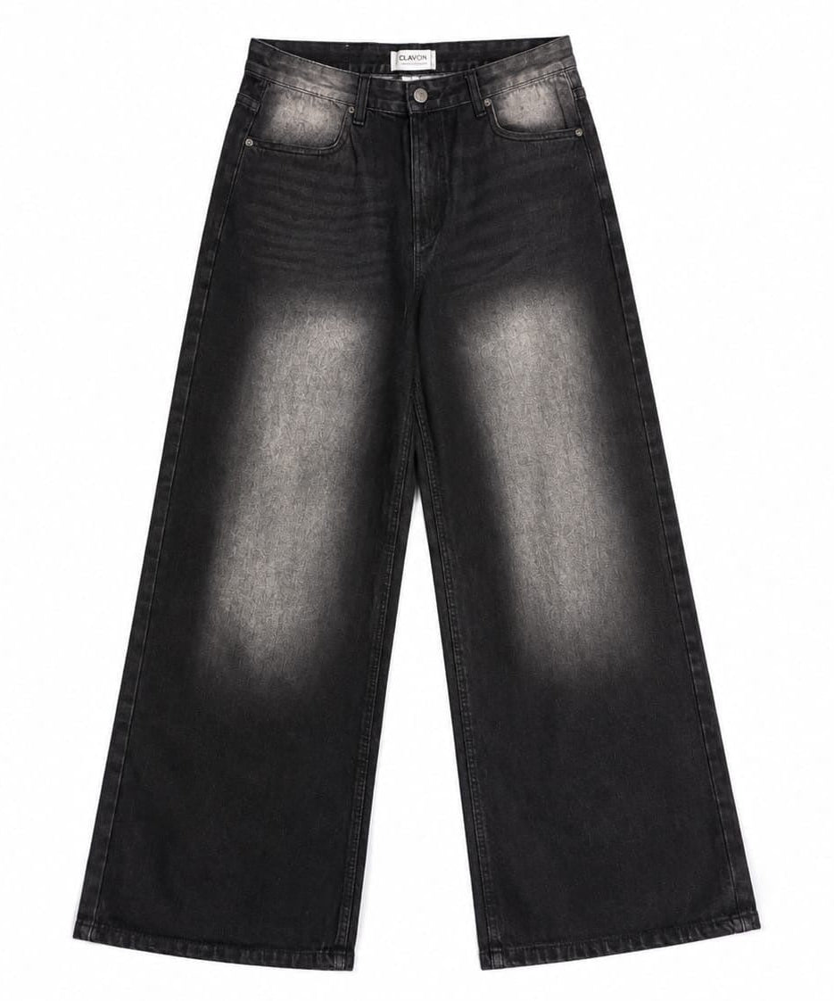 BLACKOUT WIDE LEG JEANS