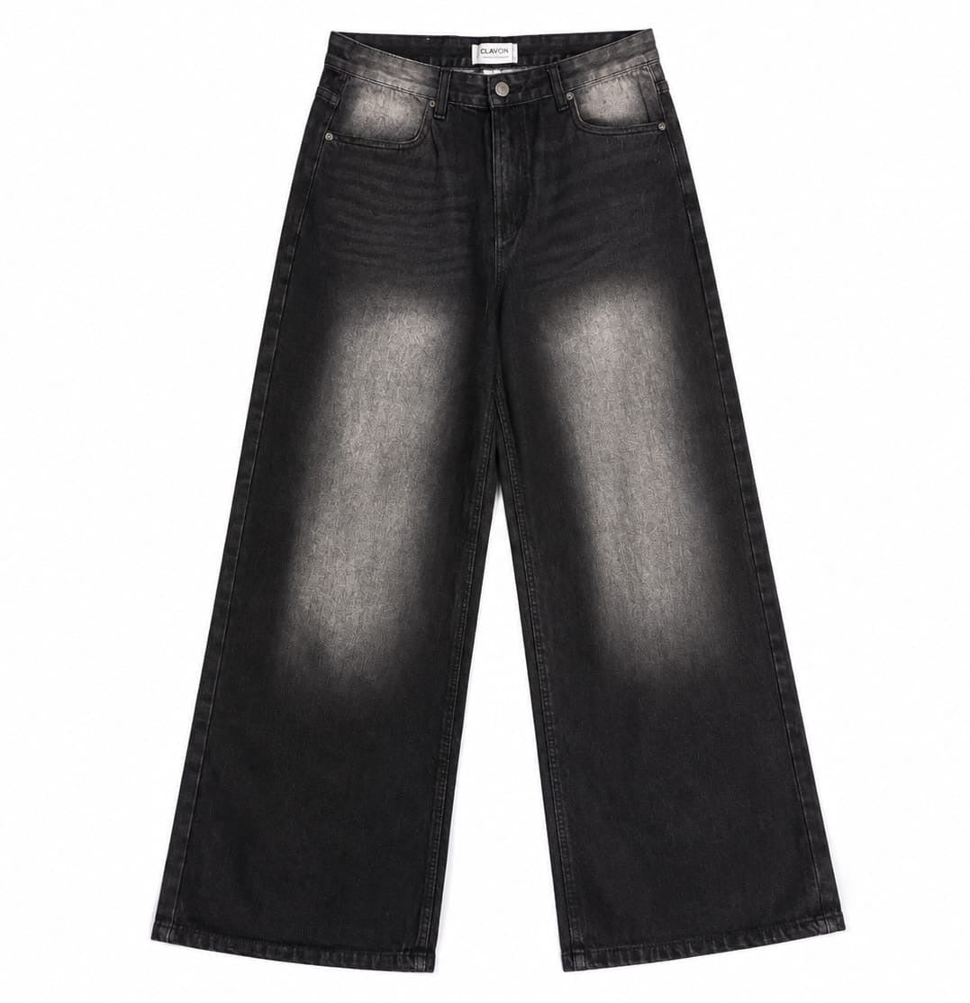 BLACKOUT WIDE LEG JEANS