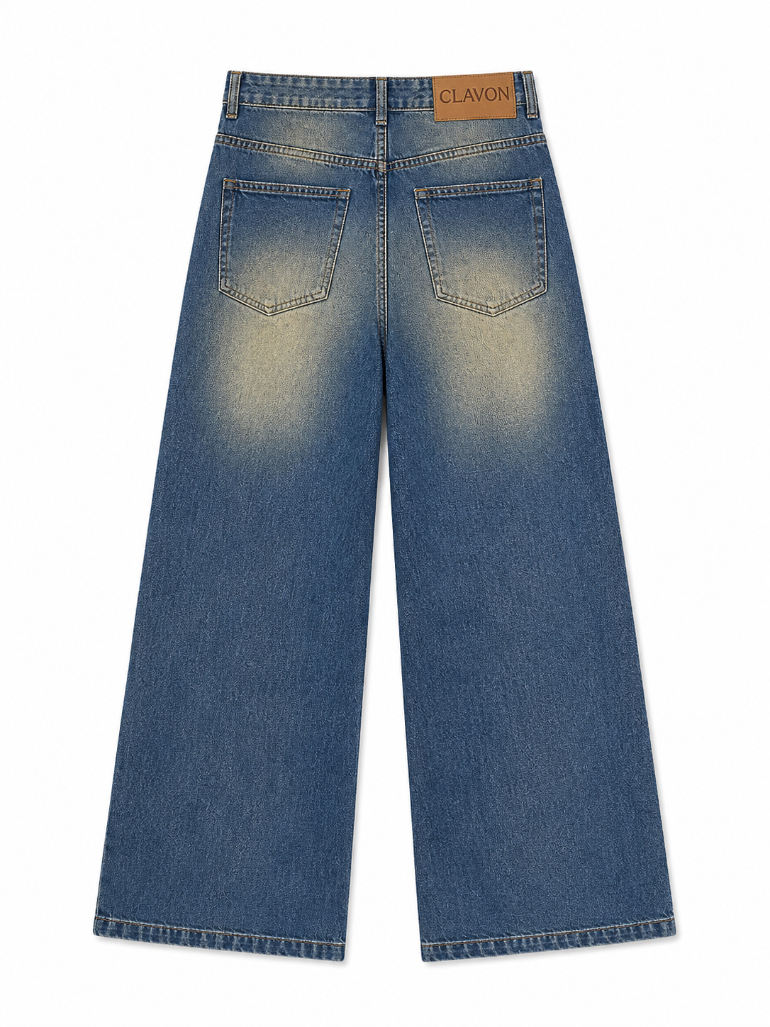 VINTAGE WASH WIDE LEG JEANS