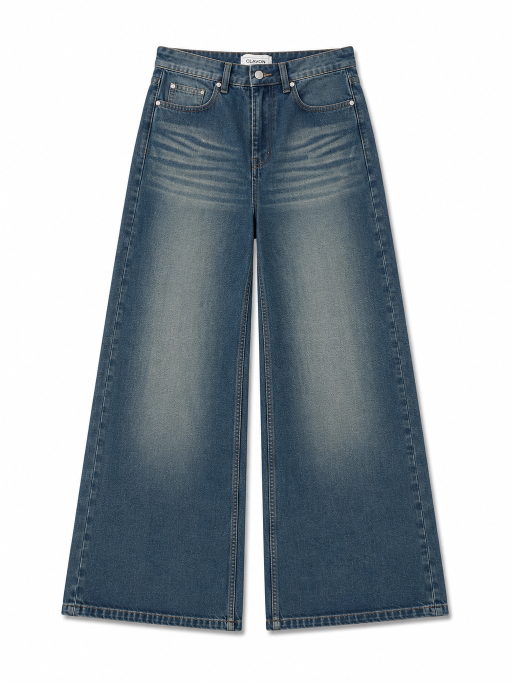 SPIDER EMBROIDERED WIDE LEG JEANS