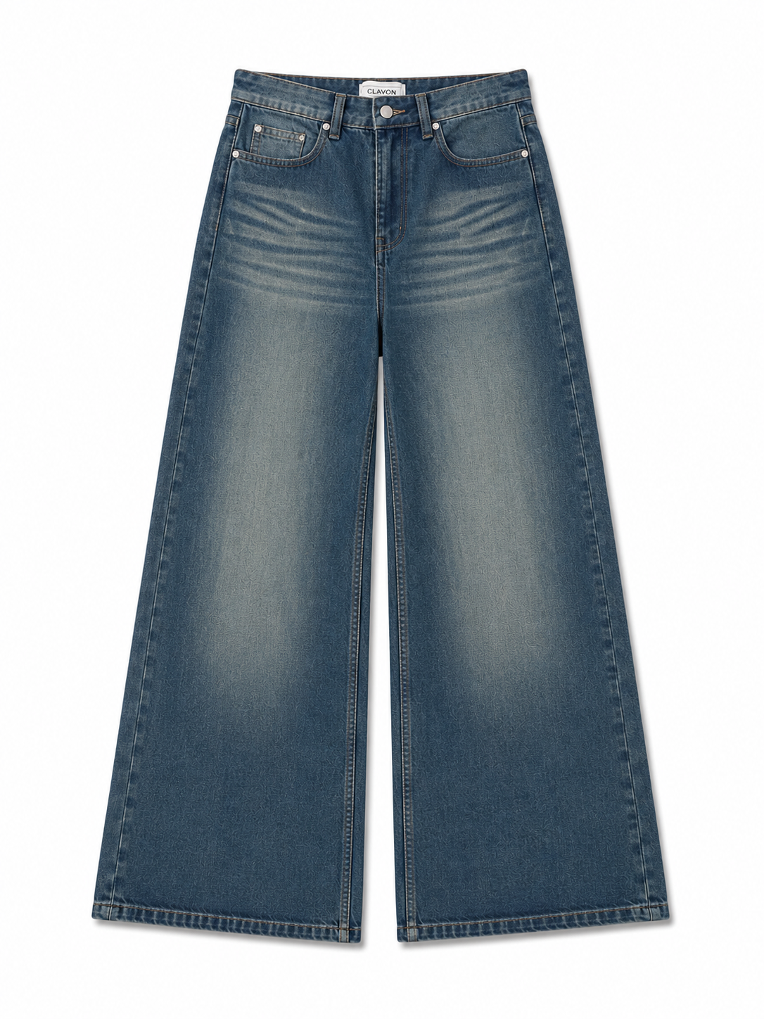 SPIDER EMBROIDERED WIDE LEG JEANS