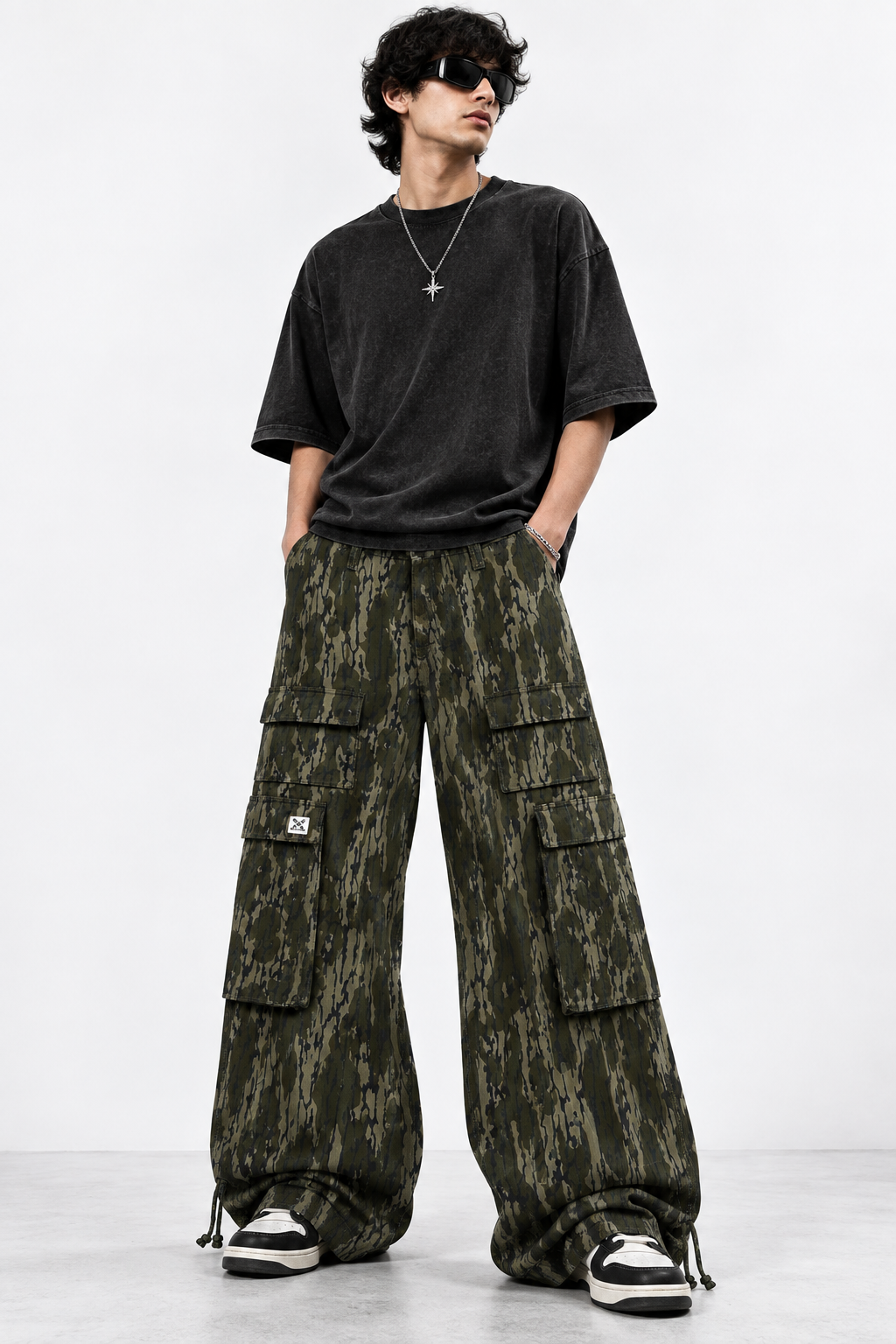TIGER CAMO WIDE LEG CARGO